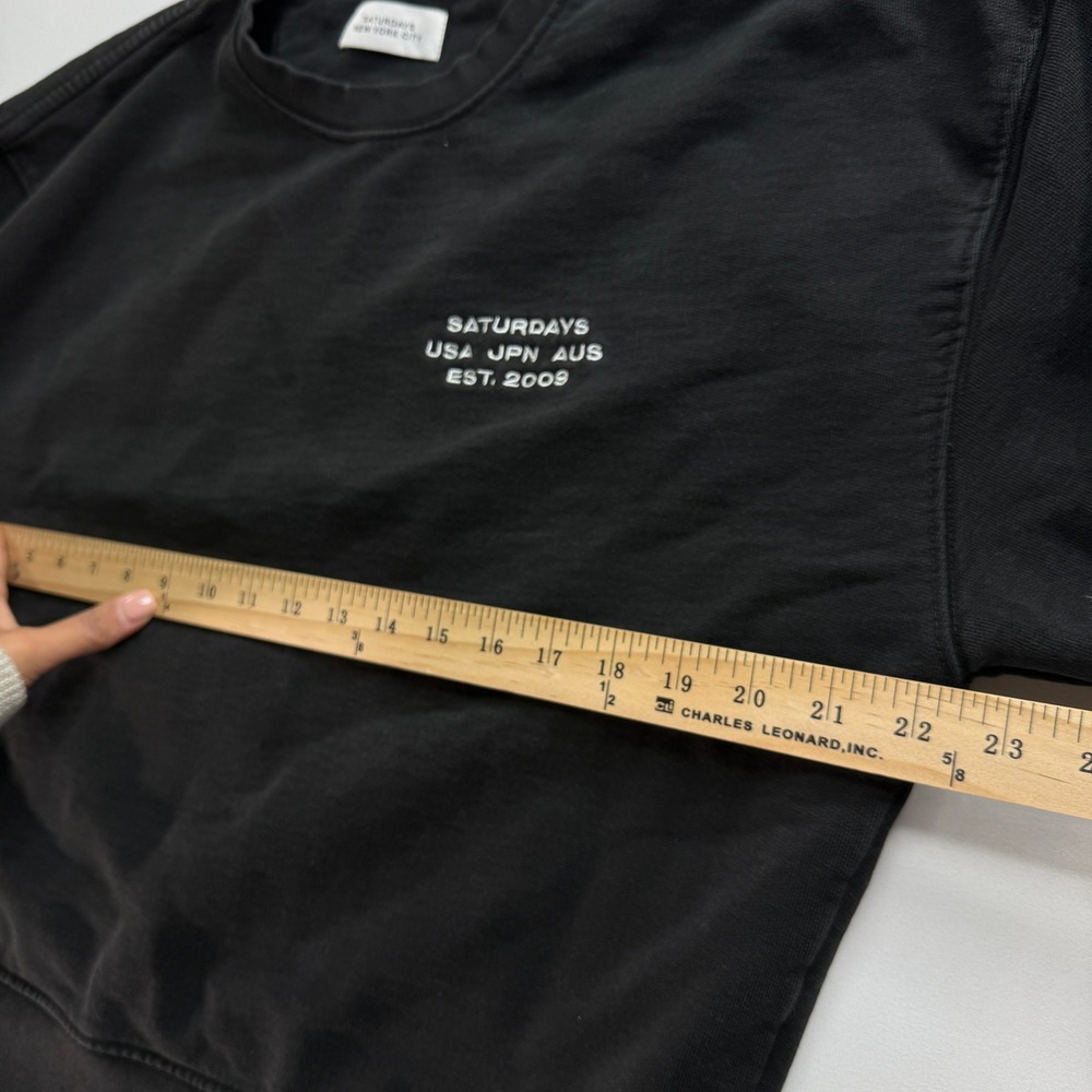 Saturdays New York City Mens Small Black Crewneck Sweatshirt Embroidered Logo - Picture 7 of 7